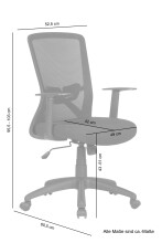 Chefsessel >LONG< (BxT: 52,5x60,5 cm) in schwarz - 52,5x60,5 (BxT)