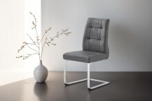 Esszimmerstuhl >MARLEN-XXL< (2er-Set) in grau aus...