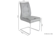 Esszimmerstuhl >MARLEN-XXL< (2er-Set) in grau aus Microfaser - 47x96x62 (BxHxT)