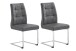 Esszimmerstuhl >MARLEN-XXL< (2er-Set) in grau aus Microfaser - 47x96x62 (BxHxT)