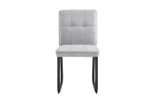 Stuhl >TALEA< (2er-Set) in hellgrau aus Microfaser - 47x88x59cm (BxHxT)