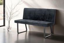Bank >TALEA< (BxHxT: 140x92x59 cm) in grau aus Microfaser - 140x92x59cm (BxHxT)