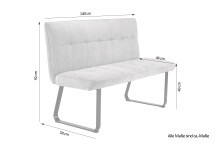 Bank >TALEA< (BxHxT: 140x92x59 cm) in grau aus Microfaser - 140x92x59cm (BxHxT)