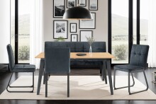 Bank >TALEA< (BxHxT: 160x92x59 cm) in grau aus Microfaser - 160x92x59cm (BxHxT)