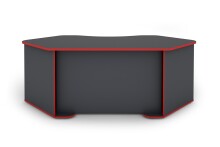 Schreibtisch >THANATOS< (BxHxT: 198x76x85 cm) in anthrazit/rot