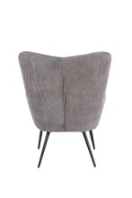 Sessel >UTA< (BxHxT: 72x97x80 cm) in grau aus Cord - 72x97x80cm (BxHxT)