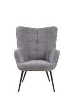 Sessel >UTA< (BxHxT: 72x97x80 cm) in grau aus Cord - 72x97x80cm (BxHxT)