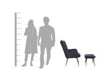 Hocker >UTA< (BxHxT: 60x39x41 cm) in grau aus Cord - 60x39x41cm (BxHxT)