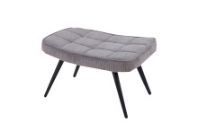 Hocker >UTA< (BxHxT: 60x39x41 cm) in grau aus Cord...