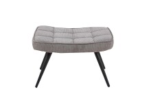 Hocker >UTA< (BxHxT: 60x39x41 cm) in grau aus Cord - 60x39x41cm (BxHxT)