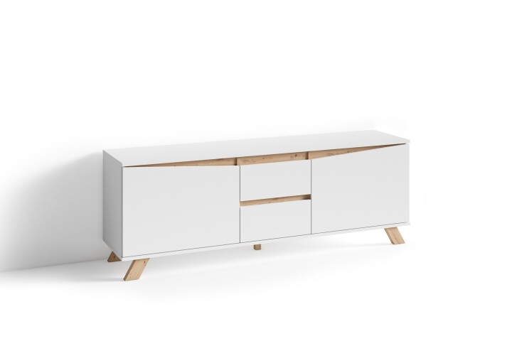 TV-Board >VALENTIN< (BxHxT: 160x55x38 cm) in weiß - 160x55x38cm (BxHxT)