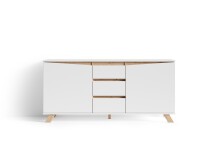 Sideboard >VALENTIN< (BxHxT: 160x76x38 cm) in weiß - 160x76x38cm (BxHxT)