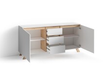 Sideboard >VALENTIN< (BxHxT: 160x76x38 cm) in weiß - 160x76x38cm (BxHxT)