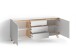 Sideboard >VALENTIN< 2 Türen, 3 Schübe, in weiß - 180x76x38cm (BxHxT)