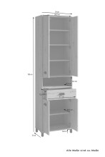 Hochschrank >WELLNESS< (BxHxT: 54x193x31 cm) in Eiche/Artisan