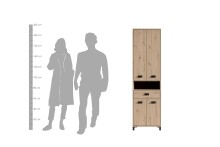 Hochschrank >WELLNESS< (BxHxT: 54x193x31 cm) in Eiche/Artisan