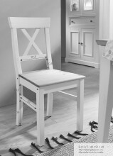 Holzstuhl >WZ-0133< (BxHxT: 49x91x49 cm) in grau - 49x91x49 (BxHxT)