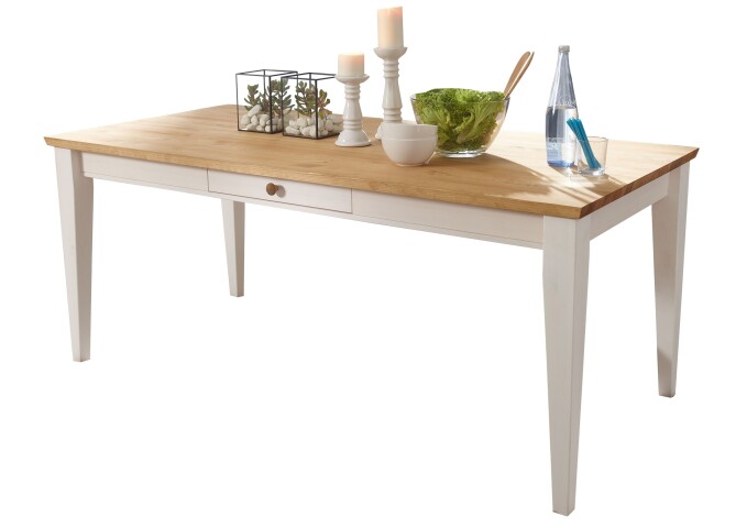 Esstisch >WZ-0133< (BxHxT: 180x75x90 cm) in weiß - 180x75x90 (BxHxT)