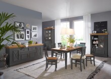 Esstisch >WZ-0133< (BxHxT: 180x76x90 cm) in grau - 180x76x90 (BxHxT)