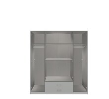 Kleiderschrank >KAERNTEN< (BxHxT: 179x199x58 cm) in WEISS + HIRNHOLZ-NB