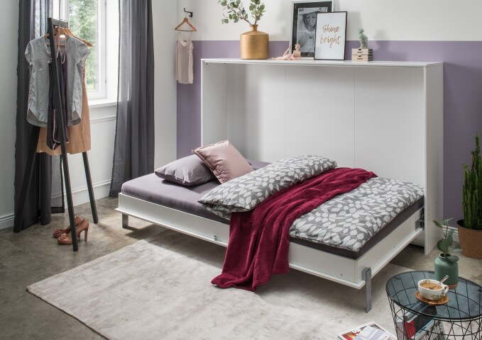 Klappbett >JUIST< (BxHxT: 212x134x43 cm) in WEISS - 212x134x43cm (BxHxT)