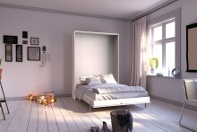 Klappbett >JUIST< (BxHxT: 152x213x43 cm) in WEISS -...