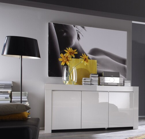 Sideboard >Asti< (BxHxT: 160x84x50 cm) in Weiss echt Hochglanz lackiert