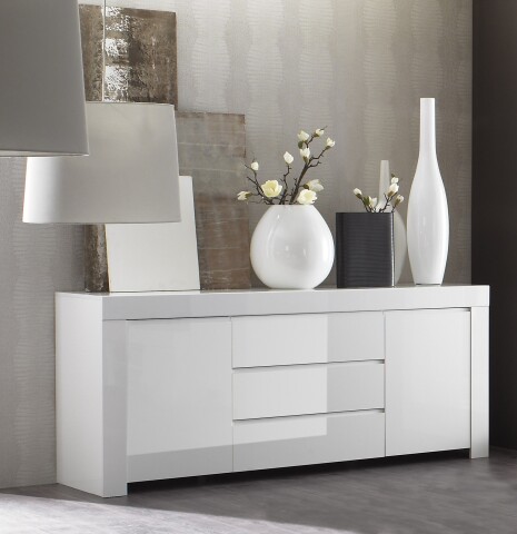 Sideboard >Asti< (BxHxT: 190x84x50 cm) in Weiss echt Hochglanz lackiert