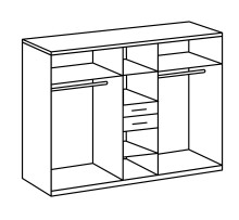 Kleiderschrank >VANEA< (BxHxT: 225x210x58 cm) in WEISS - 225x210x58cm (BxHxT)