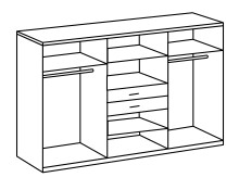 Kleiderschrank >VANEA< (BxHxT: 270x210x58 cm) in WEISS - 270x210x58cm (BxHxT)