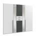 Kleiderschrank >VANEA< (BxHxT: 225x210x58 cm) in WEISS + GRAPHIT