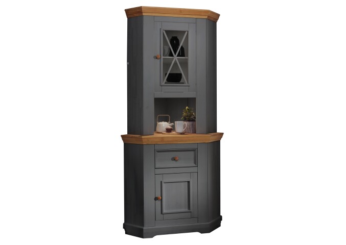 Buffet >WZ-0133< (BxHxT: 104x214x69 cm) in grau - 104x214x69 (BxHxT)