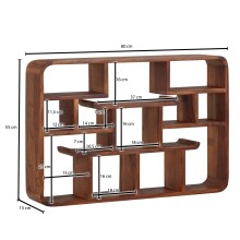 Wandregal >529< (LxBxH: 80x12x55 cm) in Braun aus Sheesham - 80x12x55cm (LxBxH)