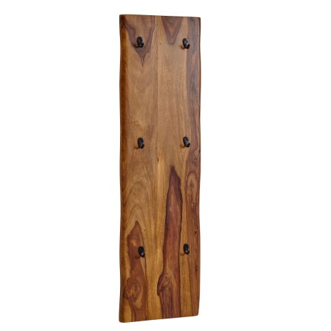 Garderobe >548< (LxBxH: 40x7x140 cm) in Braun aus Sheesham - 40x7x140cm (LxBxH)
