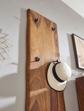 Garderobe >548< (LxBxH: 40x7x140 cm) in Braun aus Sheesham - 40x7x140cm (LxBxH)