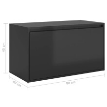 Schuhbank >3008431< (LxBxH: 80x40x45 cm) in Hochglanz-Schwarz - 80x40x45 (LxBxH)