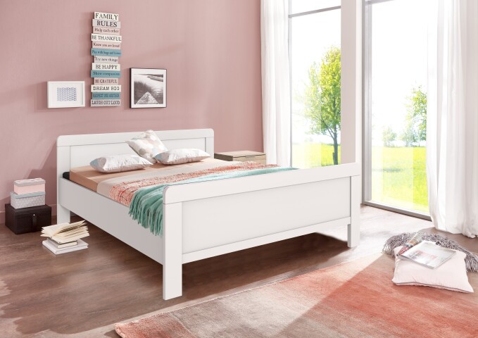 Bett >NADJA< (BxH: 128x85 cm) in WEISS - 128x85cm (BxH)