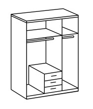Drehtürenschrank >NADJA< (BxH: 135x208 cm) in WEISS - 135x208cm (BxH)