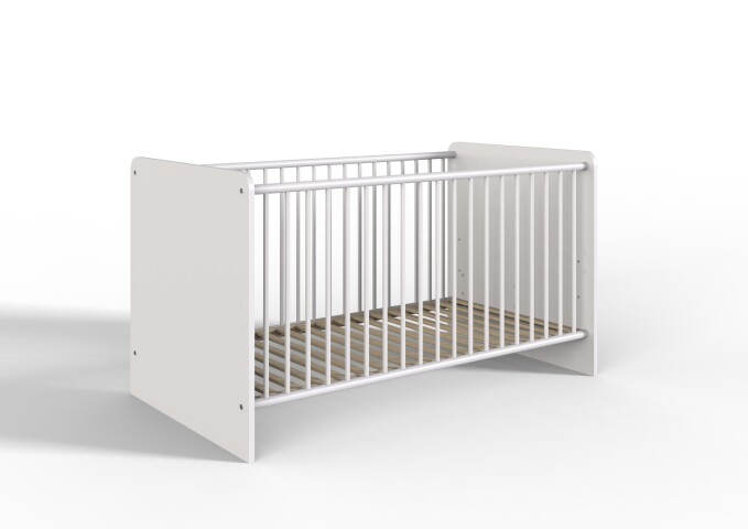 Babybett >BORKUM< (BxH: 80x85 cm) in WEISS - 80x85cm (BxH)