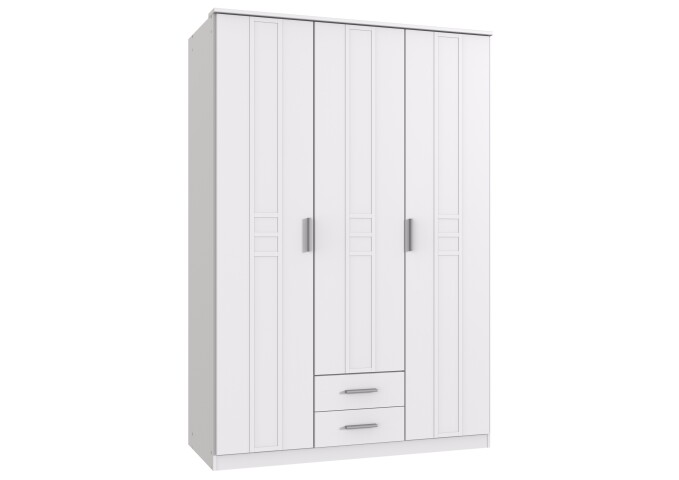 Kleiderschrank >BORKUM< (BxH: 135x199 cm) in WEISS - 135x199cm (BxH)