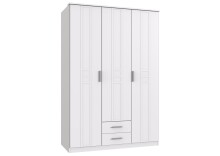 Kleiderschrank >BORKUM< (BxH: 135x199 cm) in WEISS...