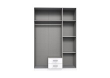 Kleiderschrank >BORKUM< (BxH: 135x199 cm) in WEISS - 135x199cm (BxH)
