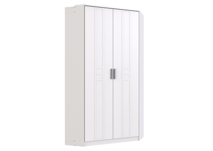 Eckkleiderschrank >BORKUM< (BxH: 95x199 cm) in WEISS - 95x199 (BxH)