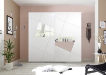 Kleiderschrank "Valeria" in Weiss Melamin mit...