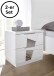Nachtkommode >Valeria< 2er-Set (BxHxT: 51x48x39 cm) Weiss Melamin mit Siebdruck Spiegel