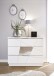 Kommode >Valeria< (BxHxT: 104x85x46 cm) Weiss Melamin mit Siebdruck und Spiegel