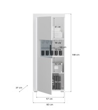 Vitrine >Skylight< (BxHxT: 60x148x37 cm) in weiß/weiß hochglanz