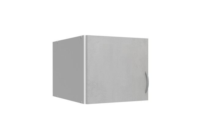 Aufsatzschrank >MULTIRAUMKONZEP< (BxH: 40x40 cm) in WEISS + BETON-NB LICHTGRAU