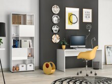 Schreibtisch >DAME< (BxHxT: 140x75x65 cm) in Weiss hlg. - 140x75x65cm (BxHxT)