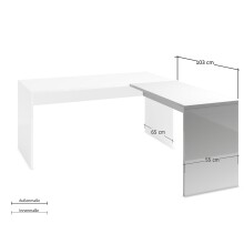 Ansteckplatte >DAME< (BxHxT: 103x75x55 cm) in Weiss...